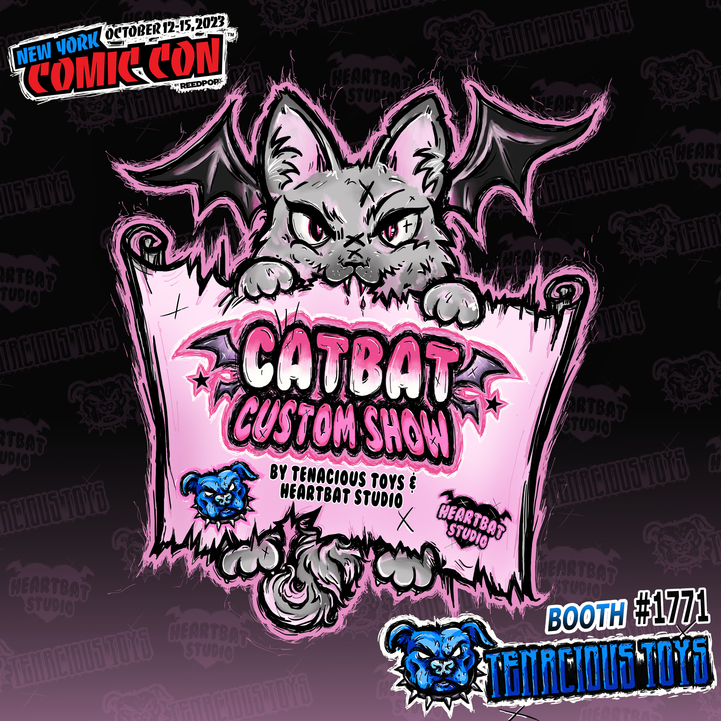 Catbat Custom Show Flyer with Tenacious Toys at NYCC